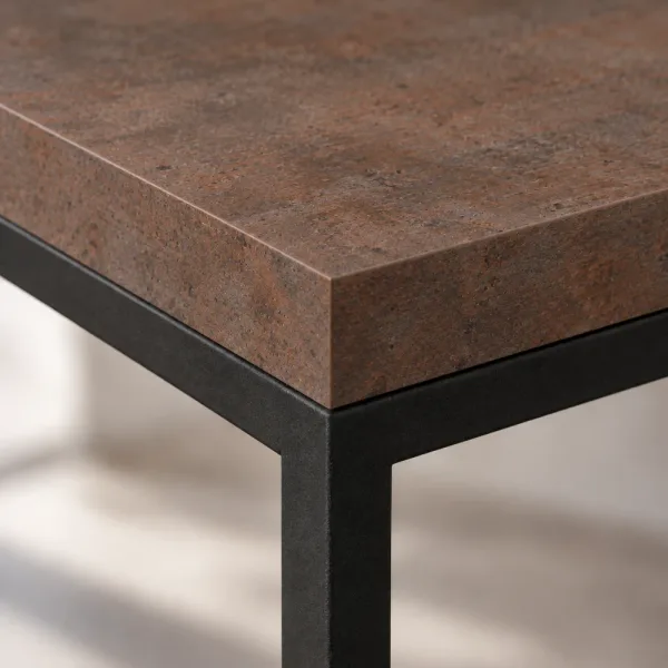 Stolik kawowy metalowy - Beton Rdzawy