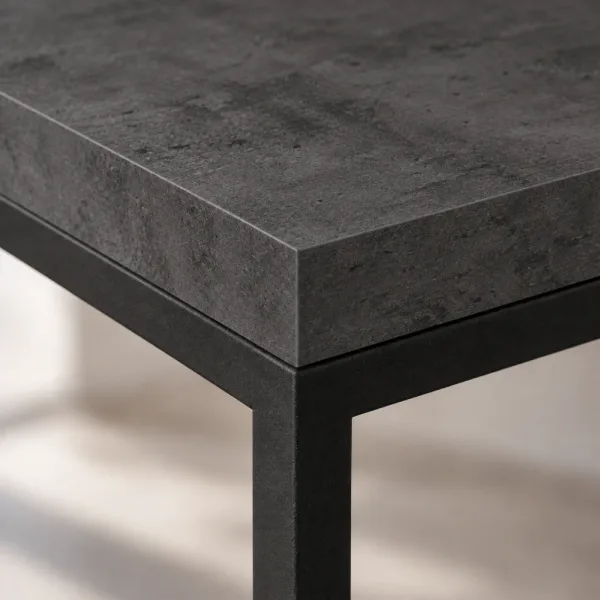 Stolik kawowy metalowy - Beton Czarny