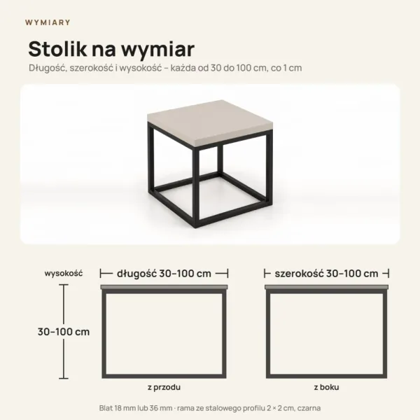 Stolik kawowy metalowy - Kaszmir