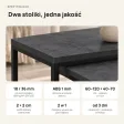 Stolik metalowy podwójny Beton Czarny - kolekcja Metalove