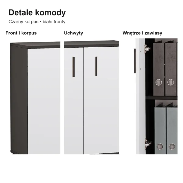 Komoda biurowa na dokumenty - Czarny / Biały