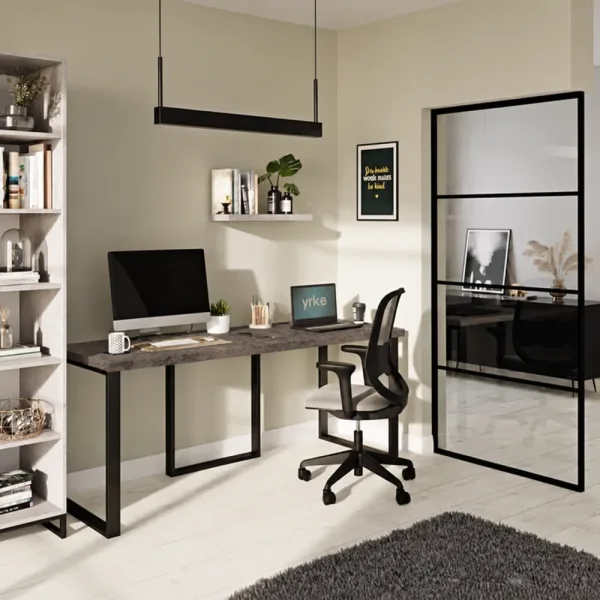 Biurko podwójne Iron Duo Loft - Beton Rdzawy