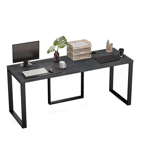 Biurko podwójne Iron Duo Loft - Beton Czarny