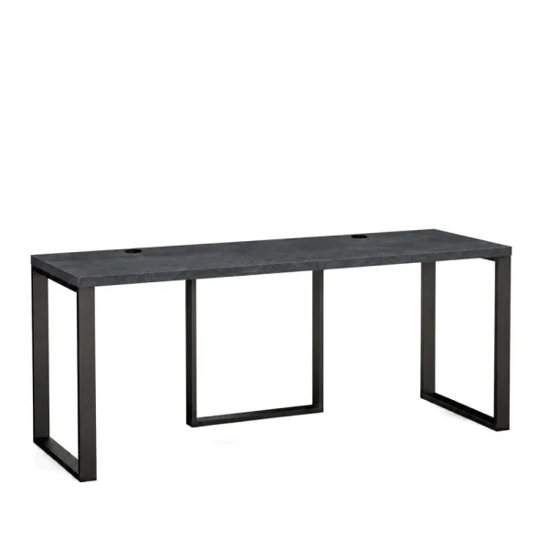 Biurko podwójne Iron Duo Loft - Beton Czarny