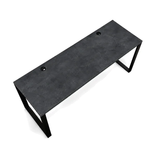 Biurko podwójne Iron Duo Loft - Beton Czarny