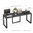 Biurko podwójne Iron Duo Loft - Beton Czarny