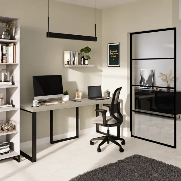 Biurko podwójne Iron Duo Loft - Kaszmir