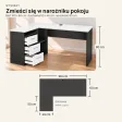 Biurko szkolne narożne Aga - Czarne / Białe