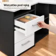 Biurko szkolne narożne Aga - Czarne / Białe