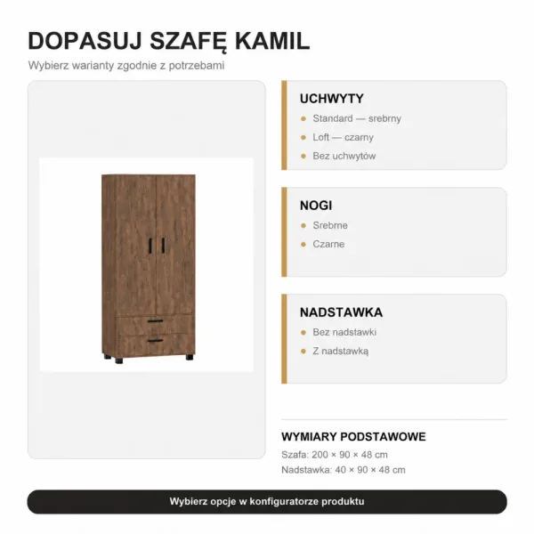 Szafa z szufladami Kamil - Beton Rdzawy