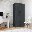 Szafa z szufladami Kamil - Beton Czarny
