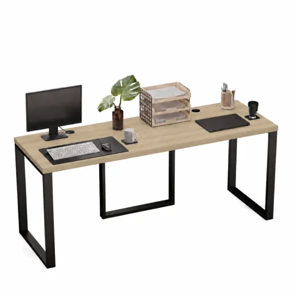 Biurko podwójne Iron Duo Loft - Dąb Cremona