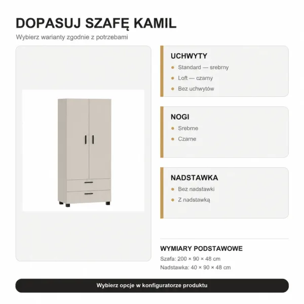 Szafa z szufladami Kamil - Kaszmir