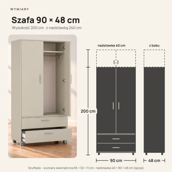 Szafa z szufladami Kamil - Kaszmir