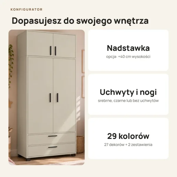 Szafa z szufladami Kamil - Kaszmir