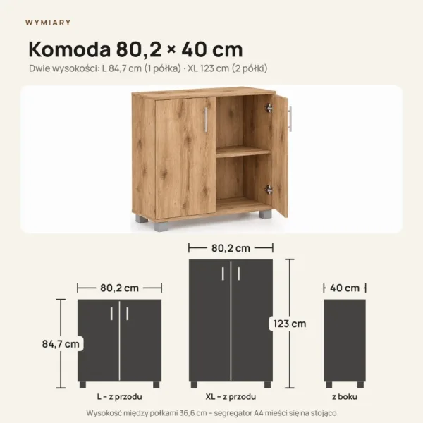Komoda biurowa na dokumenty - Dąb Evoke