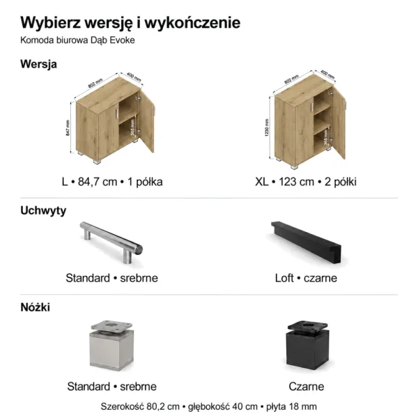 Komoda biurowa na dokumenty - Dąb Evoke