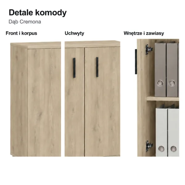 Komoda biurowa na dokumenty - Dąb Cremona