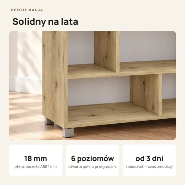 Regał z półkami Marek - Dąb Evoke