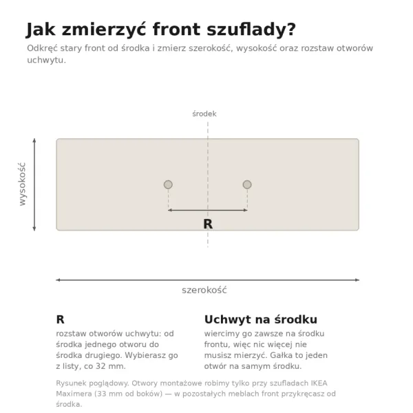 Front szuflady na wymiar - Olcha 1912 BS