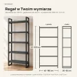 Regał Metalowy Loftowy Industrialny Beton Czarny