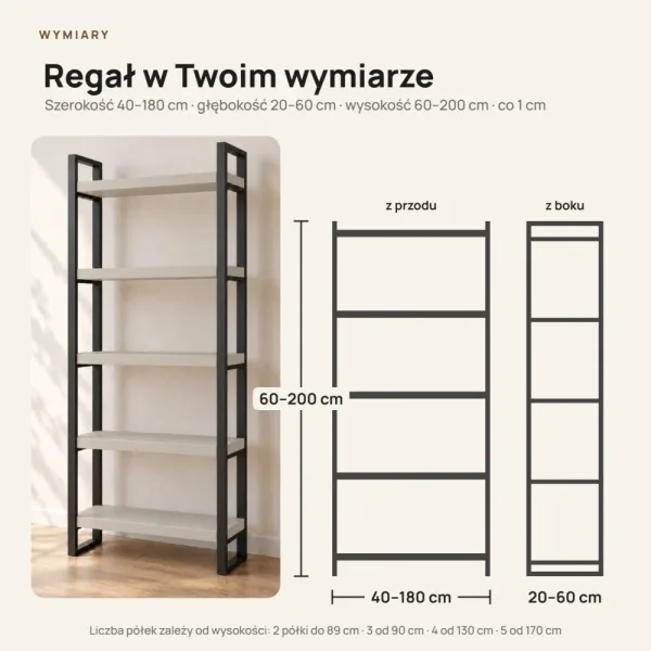 Regał Metalowy Loftowy Industrialny Kaszmir