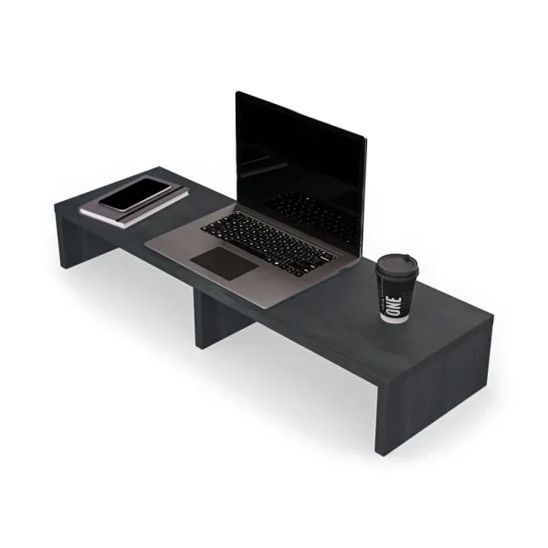 Podwójna podstawka pod monitor - Beton Czarny