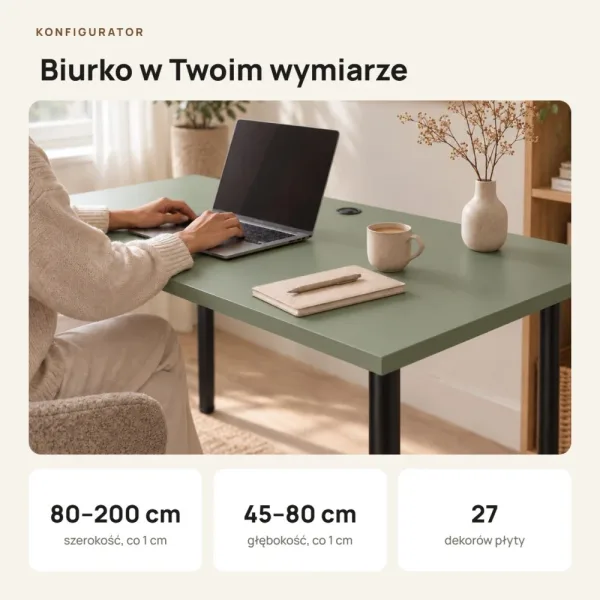 Biurko komputerowe Iron - Dymiona Zieleń
