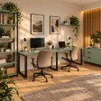 Biurko podwójne Iron Duo Loft - Dymiona Zieleń