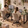 Biurko podwójne Iron Duo Loft - Dymiona Zieleń