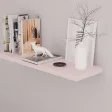 OUTLET Zestaw 3 półek wiszących Różowy: 2× 40×20 cm + LED 60×25 cm (uszkodzenia mechaniczne)