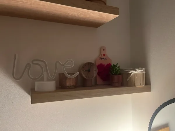 OUTLET Zestaw 3 półek wiszących Różowy: 2× 40×20 cm + LED 60×25 cm (uszkodzenia mechaniczne)
