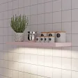 OUTLET Zestaw 3 półek wiszących Różowy: 2× 40×20 cm + LED 60×25 cm (uszkodzenia mechaniczne)