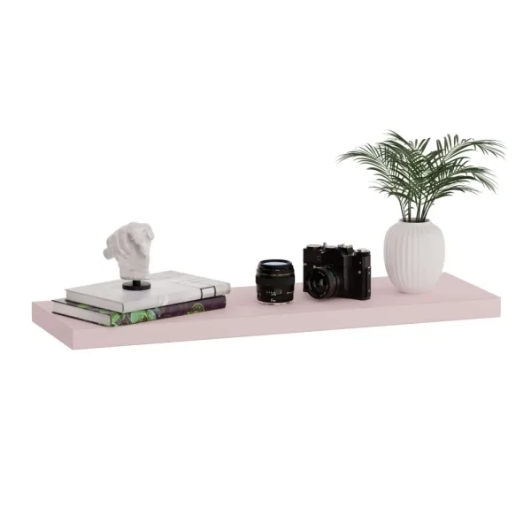 OUTLET Zestaw 3 półek wiszących Różowy: 2× 40×20 cm + LED 60×25 cm (uszkodzenia mechaniczne)