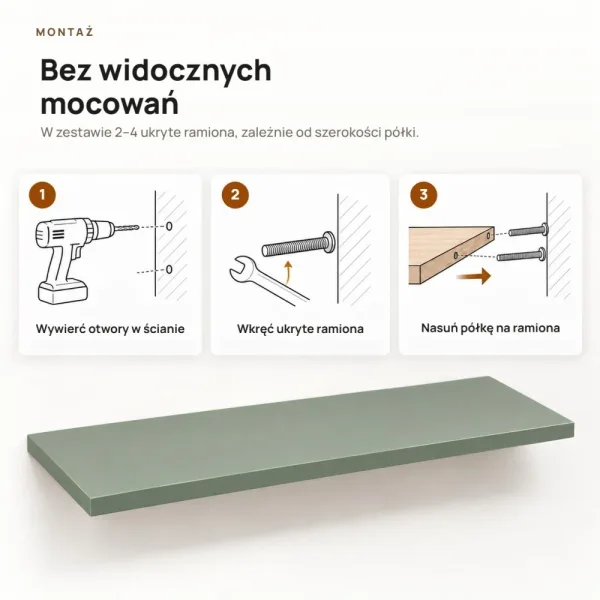Półka wisząca - Dymiona Zieleń