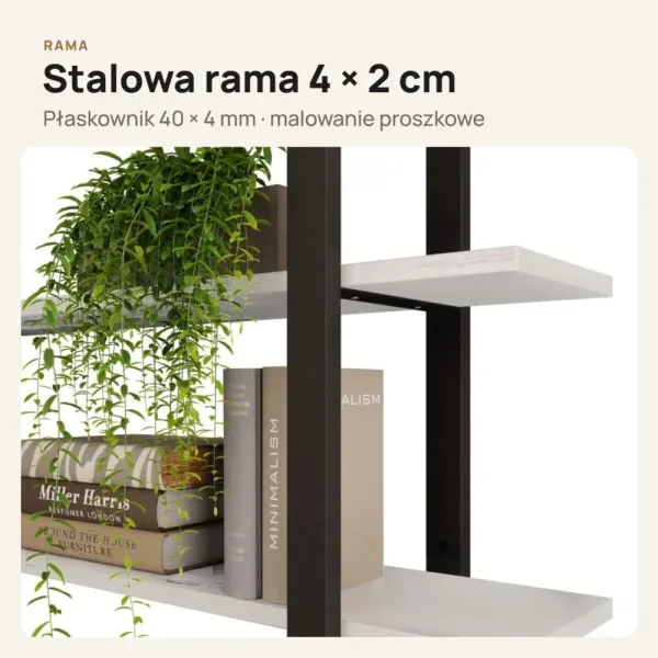 Półka metalowa Kaszmir loftowa