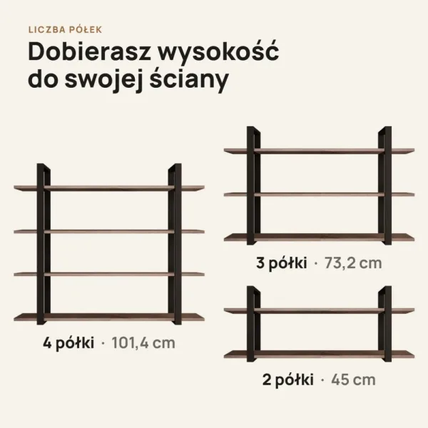 Półka metalowa Beton Rdzawy loftowa