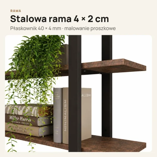 Półka metalowa Beton Rdzawy loftowa