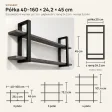 Półka metalowa Beton Czarny loftowa