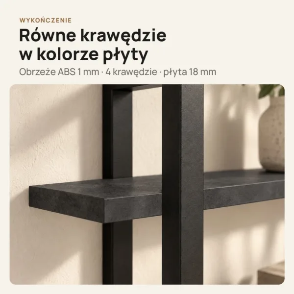 Półka metalowa Beton Czarny loftowa