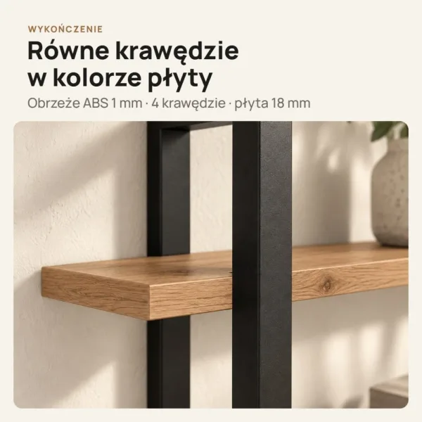Półka metalowa Dąb Evoke loftowa