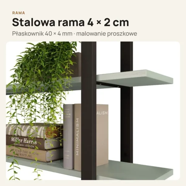 Półka metalowa Dymiona Zieleń loftowa