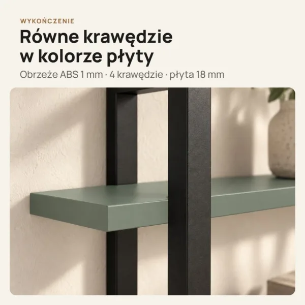 Półka metalowa Dymiona Zieleń loftowa