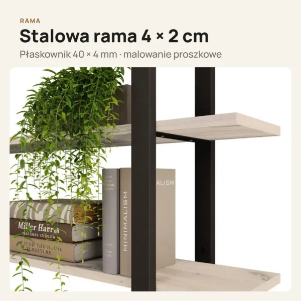 Półka metalowa Dąb Cremona loftowa