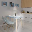 OUTLET Stół kuchenny z nogami bukowymi Niebieski 150×65 cm (uszkodzenie transportowe)