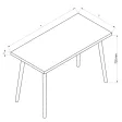 OUTLET Stół kuchenny z nogami bukowymi Niebieski 150×65 cm (uszkodzenie transportowe)