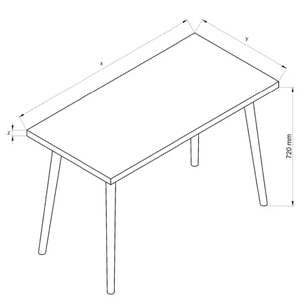 OUTLET Stół kuchenny z nogami bukowymi Niebieski 150×65 cm (uszkodzenie transportowe)