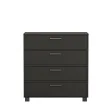 OUTLET Komoda z szufladami Anna Czarny 90×48×95 cm, uchwyty Loft, nogi czarne (uszkodzenia mechaniczne)