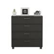 OUTLET Komoda z szufladami Anna Czarny 90×48×95 cm, uchwyty Loft, nogi czarne (uszkodzenia mechaniczne)