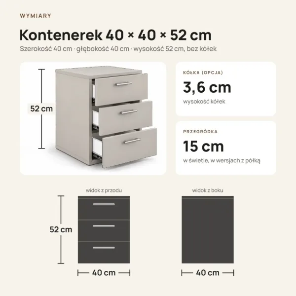 Kontenerek pod biurko - Kaszmir